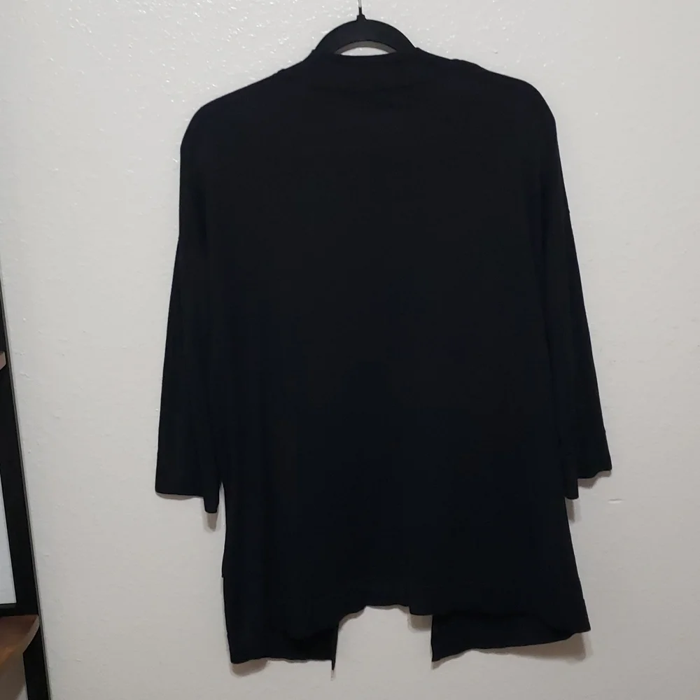 ZARA Black 3/4 Sleeve Pocketed Knit Cardigan, Size S - Picture 9 of 11